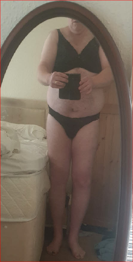 Married sissy Helen exposed in his wife's black bra and knickers Married sissy Helen exposed in his wife's black bra and knickers