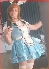 Sissy Allison exposed in blue fairy frock