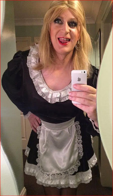 Sissy Michelle exposed in French maid uniform