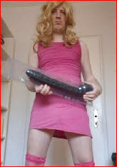 Blonde sissy slut Lily loves his monster black sex toy