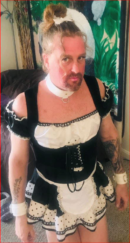 New Hampshire sissy slut Erica in French maid uniform