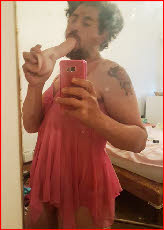Exposed sissy male Demi Deepthroat sucking large dildo