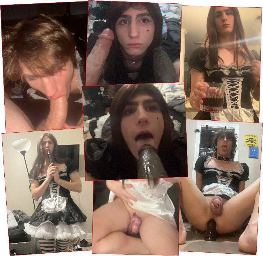 Sissy exposure gallery for femboy maid Livvy