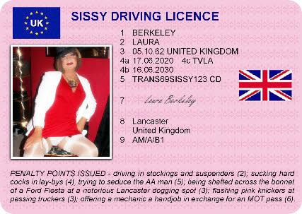 Sissy driving licence for online exposure